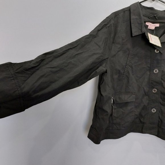 In Every Story Flower Embroidered Black Utility Jacket Size 3X - Picture 4 of 7